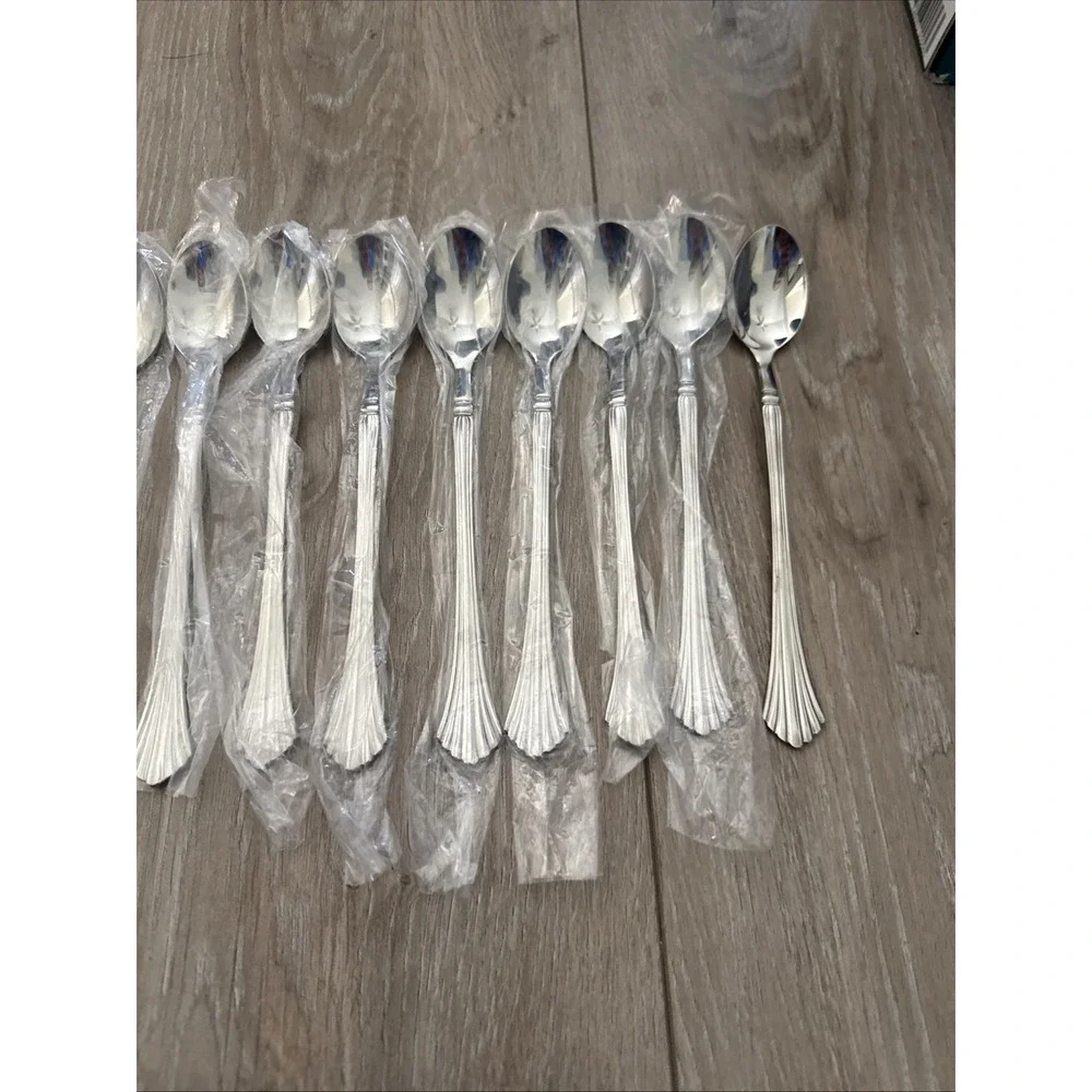Set of 12 Vintage Cambridge TRACY Stainless Iced Tea Spoons NOS‎